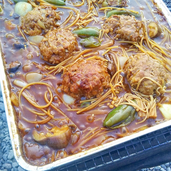 キャンプ歴12年我が家イチオシ! 煮込みハンバーグ